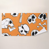 Halloween Skulls Knochen Doodle Muster Badehandtuch (Badehandtuch)