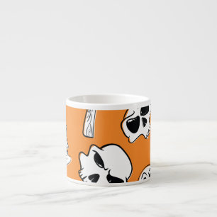 Halloween Skulls Knochen Doodle Muster Espressotasse