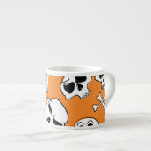 Halloween Skulls Knochen Doodle Muster Espressotasse (Vorderseite Rechts)