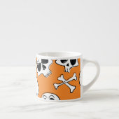 Halloween Skulls Knochen Doodle Muster Espressotasse (Rechts)