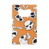 Halloween Skulls Knochen Doodle Muster Geldbeutel Flaschenöffner (Rückseite)