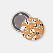 Halloween Skulls Knochen Doodle Muster Magnet (Vorderseite/Rückseite)