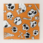 Halloween Skulls Knochen Doodle Muster Puzzle (Horizontal)