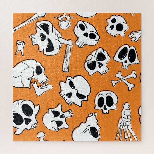 Halloween Skulls Knochen Doodle Muster Puzzle (Vertikal)