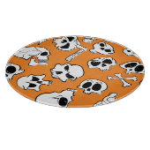 Halloween Skulls Knochen Doodle Muster Schneidebrett (Ecke)