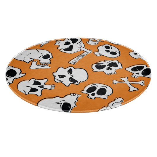 Halloween Skulls Knochen Doodle Muster Schneidebrett (Ecke)