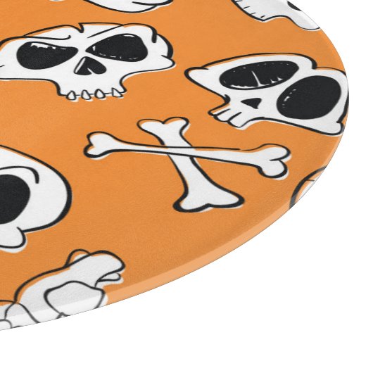 Halloween Skulls Knochen Doodle Muster Schneidebrett (Ecke)