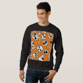 Halloween Skulls Knochen Doodle Muster Sweatshirt (Vorne ganz)