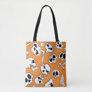 Halloween Skulls Knochen Doodle Muster Tasche