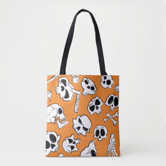 Halloween Skulls Knochen Doodle Muster Tasche (Vorderseite)