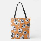 Halloween Skulls Knochen Doodle Muster Tasche (Rückseite)