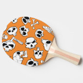 Halloween Skulls Knochen Doodle Muster Tischtennis Schläger (Seitenansicht)