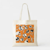 Halloween Skulls Knochen Doodle Muster Tragetasche (Rückseite)