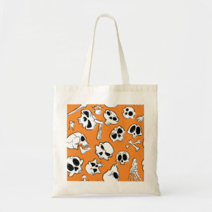 Halloween Skulls Knochen Doodle Muster Tragetasche