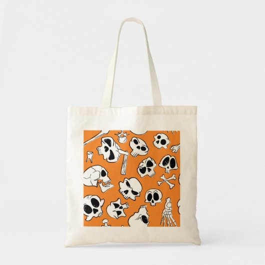 Halloween Skulls Knochen Doodle Muster Tragetasche (Vorne)