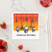 Halloween-Skulls mit Party-Hüten Serviette (Beispiel)