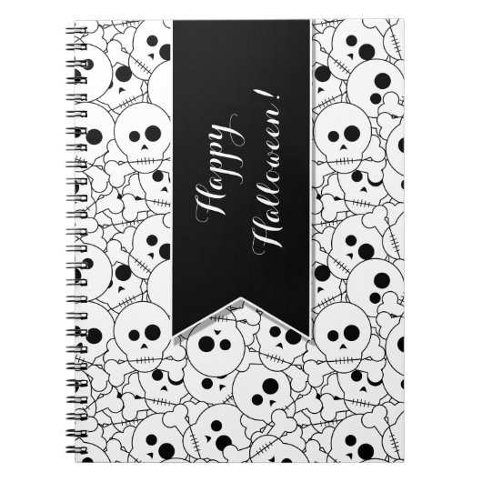 Halloween Skulls Muster Custom Notebook Notizblock (Vorderseite)