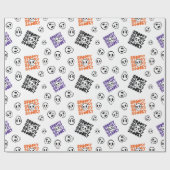 Halloween Skulls Nahtloses Wrapping Paper Design Geschenkpapier (Flach)
