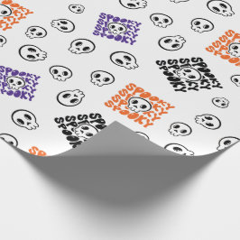 Halloween Skulls Nahtloses Wrapping Paper Design Geschenkpapier