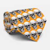 Halloween Skulls Orange Krawatte (Gerollt)