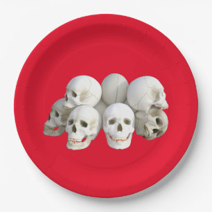 Halloween Skulls Paper Plate Pappteller