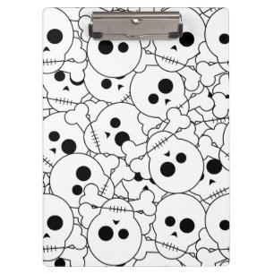 Halloween Skulls Pattern Clipboard Klemmbrett