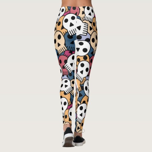 Halloween Skulls Pattern Leggings (Rückseite)