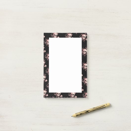 Halloween Skulls Post-it Klebezettel (Auf Schreibtisch)