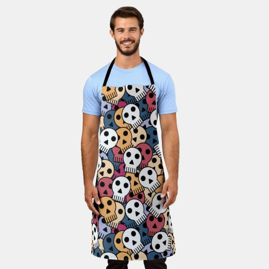 Halloween-Skulls Schürze (Getragen)