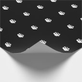 Halloween Skulls schwarz-weiß Geschenkpapier (Ecke)
