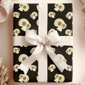 Halloween Skulls Schwarz-weißes Beängstigendes Mus Geschenkpapier