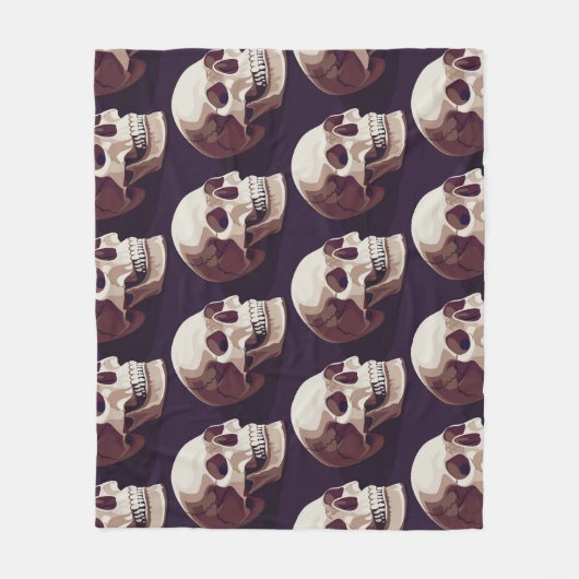 Halloween Skulls: Spooky Seamless Muster. Fleecedecke (Vorderseite)