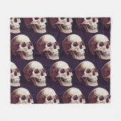 Halloween Skulls: Spooky Seamless Muster. Fleecedecke (Vorderseite (Horizontal))