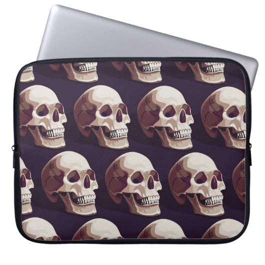 Halloween Skulls: Spooky Seamless Muster. Laptopschutzhülle (Vorderseite)