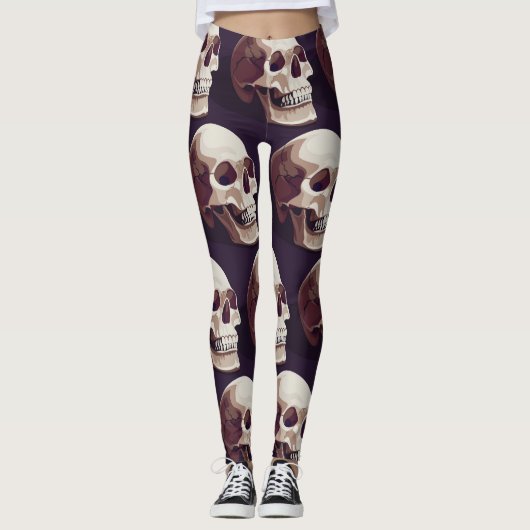 Halloween Skulls: Spooky Seamless Muster. Leggings (Vorderseite)