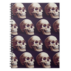 Halloween Skulls: Spooky Seamless Muster. Notizblock
