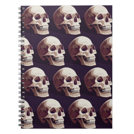 Halloween Skulls: Spooky Seamless Muster. Notizblock (Vorderseite)
