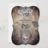 Halloween Skulls Trendy Party lädt Wassercolor ein Einladung (Vorderseite)