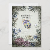 Halloween Skulls Trendy Party lädt Wassercolor ein Einladung (Vorderseite)