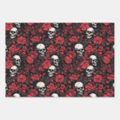 Halloween Skulls und Blume Geschenkpapier Set (Vorderseite 2)