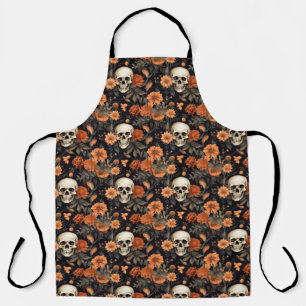 Halloween Skulls und Florals Spooky Fun Pattern Schürze