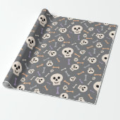 Halloween Skulls und Knochen Nahtloses Wrapping Pa Geschenkpapier (Ungerollt)
