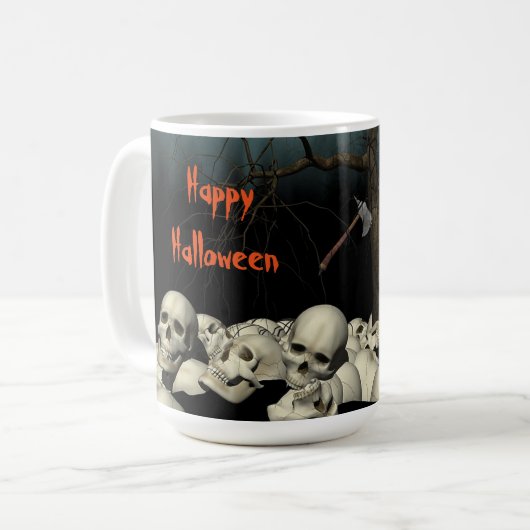 Halloween Skulls und Zitat Kaffeetasse (Vorderseite Links)