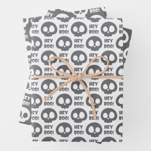 Halloween Skulls Wrapping Paper Flat Sheet Set 3 Geschenkpapier Set (Beispiel)