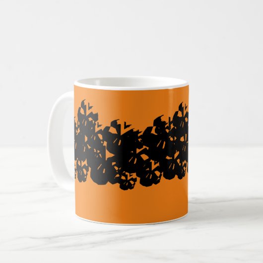 Halloween-Skulptur schwarz Kaffeetasse (Vorderseite Links)