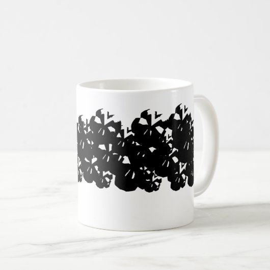 Halloween-Skulptur Schwarz-weiß Kaffeetasse (VorderseiteRechts)
