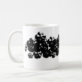 Halloween-Skulptur Schwarz-weiß Kaffeetasse (Links)