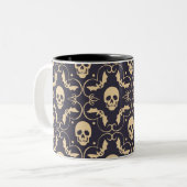 Halloween-Skulptur Zweifarbige Tasse (Vorderseite Links)