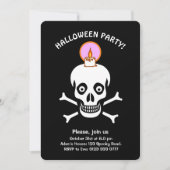 Halloween-Skulpturen auf schwarzer Einladung (Vorderseite)