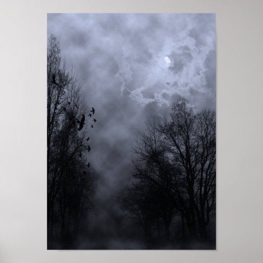 Halloween Sky mit Ravens Blue Mist Poster (Vorne)
